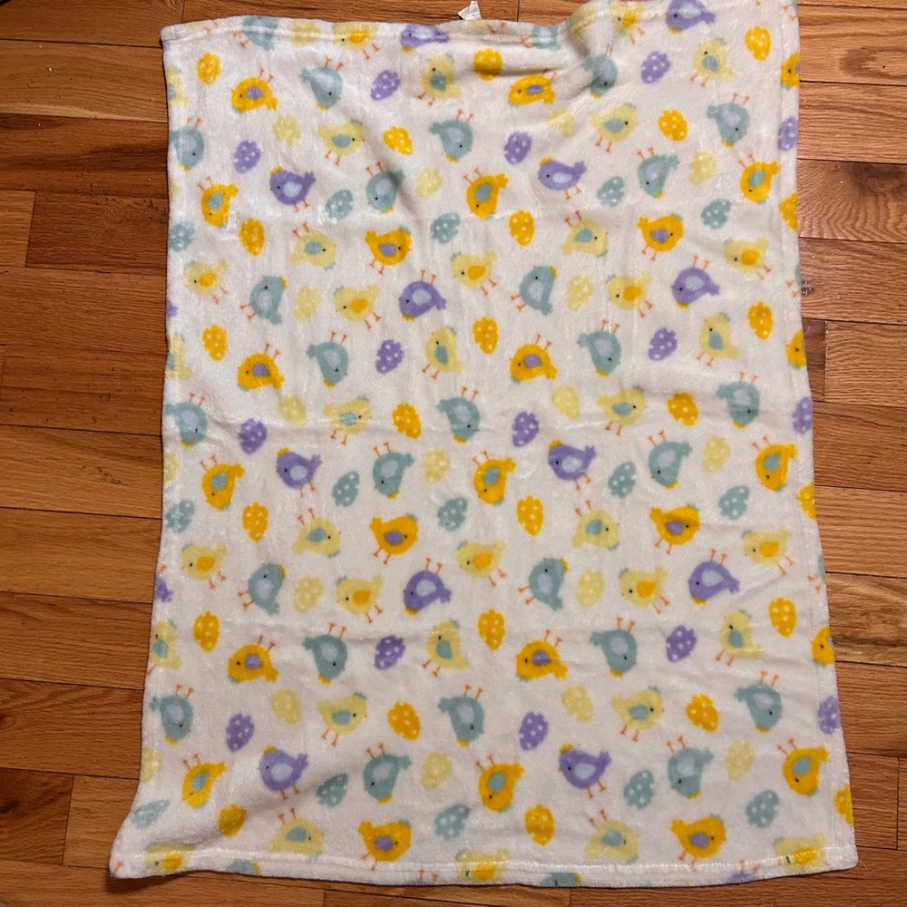 Parents Choice Baby Blanket White Fleece Chicks Eggs Pastel 30x36 3377501R